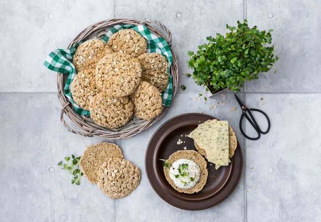 Flache Haferbrötchen