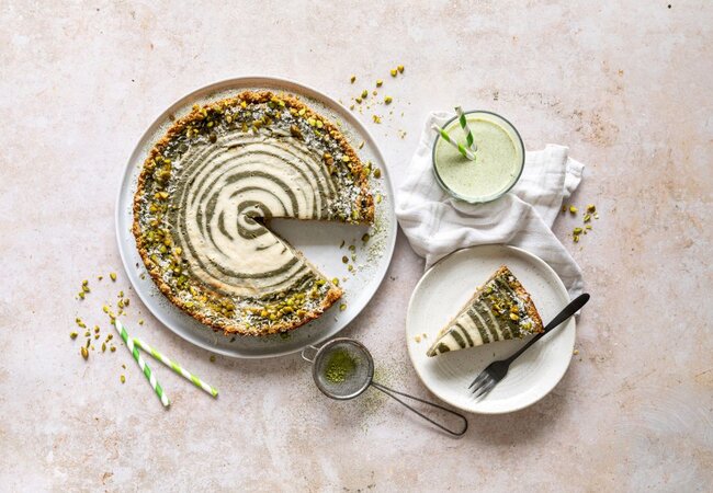 Schneller Matcha Käsekuchen