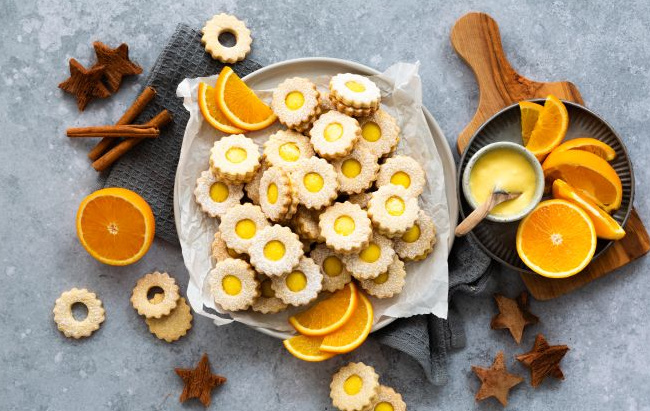 Plätzchen mit Orangencurd